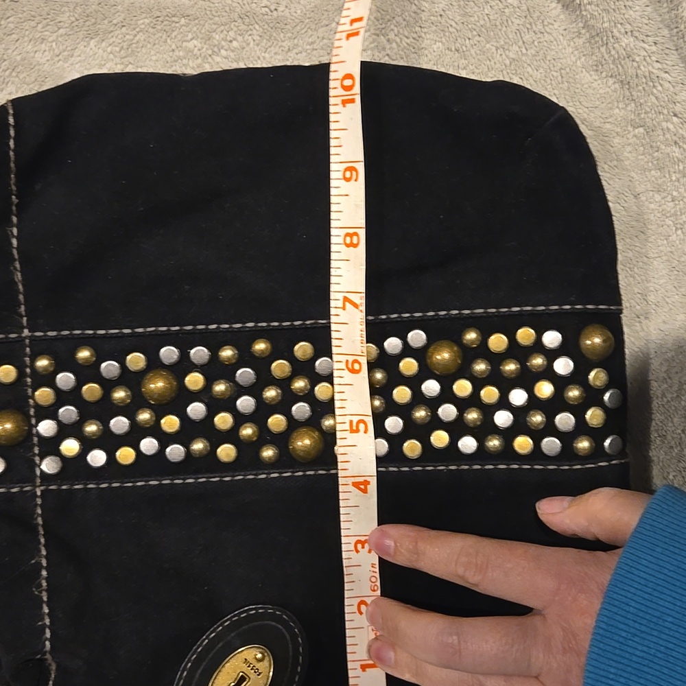 Fossil Black Studded Women's Bag - Picture 3 of 9